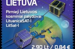 The Stamp Featuring the Satellite LitSat-1 Created at KTU Has Been Issued Last Week