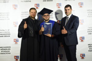 Azad Ismayilov graduating from bachelor's in aviation engineering at KTU