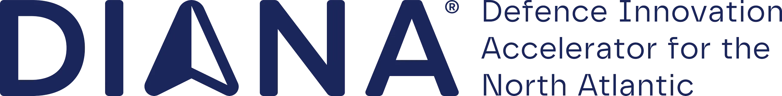 NATO gynybos inovacijų skatinimo programos &Scaron;iaurės Atlanto regionui logotipas, nukreipiantis vartotojus į https://www.diana.nato.int/ puslapį