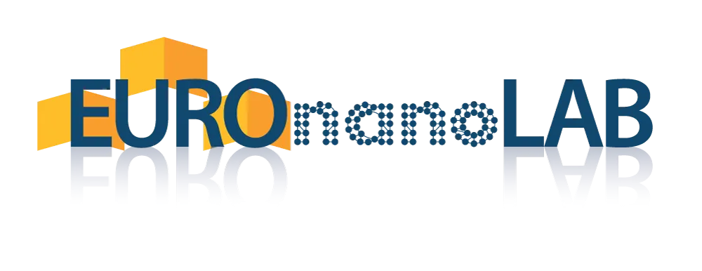 EuroNanoLab logotipas, nukreipiantis vartotojus į https://euronanolab.eu/ puslapį