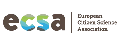 Europos piliečių mokslo asociacijos logotipas, nukreipiantis vartotojus į https://www.ecsa.ngo/ puslapį