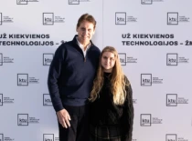 John Kazickas with Barbora Žilaitytė, the KTU 1st year Finance student