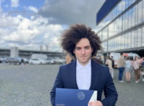 With KTU bachelor's degree diploma in Kaunas