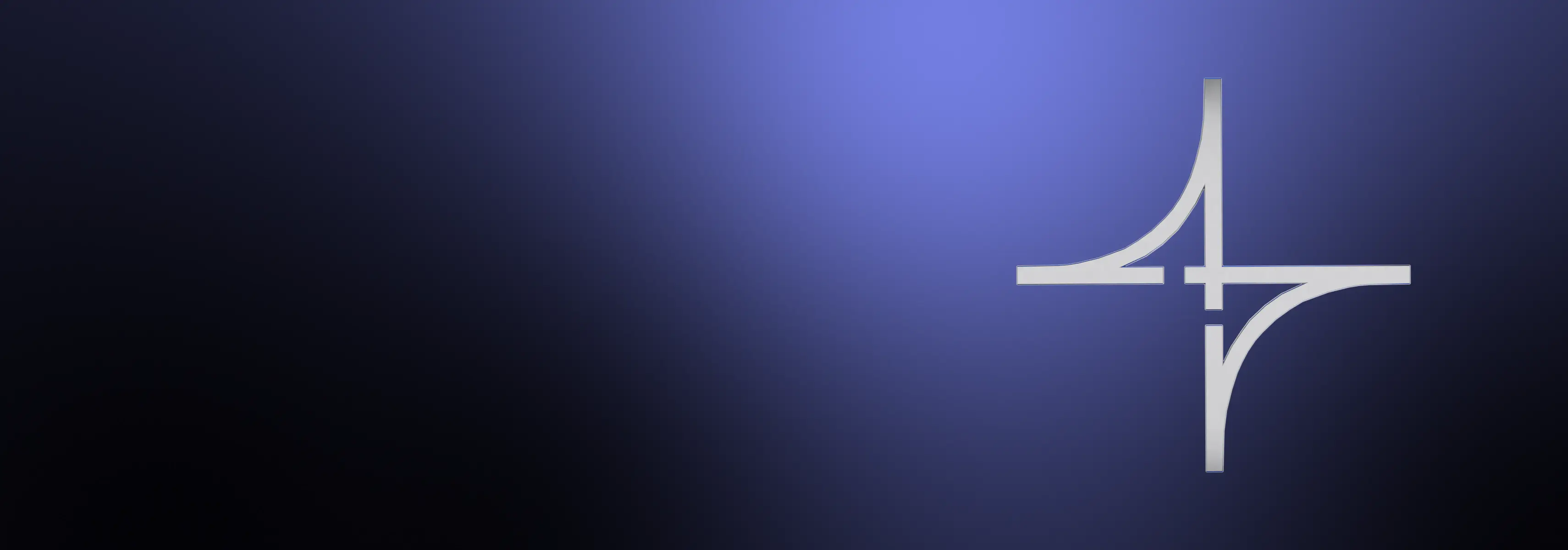 Wide KTU strategy banner on a blue-to-black gradient background. On the right is a stylised white geometric symbol branching in four directions, representing the strategic direction &ldquo;Engaging and Creative Community&rdquo;. Selecting the banner opens the page presenting this KTU strategic direction in more detail.